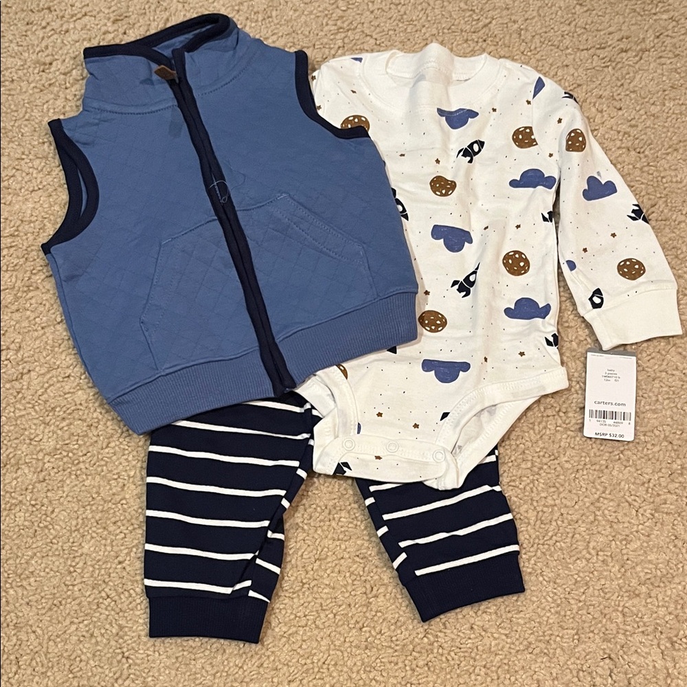 Carter's Blue and White Kids Matching Set